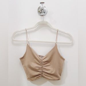 Beige snatched GARAGE tank top